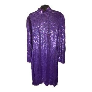 Scarlet Rage Women's Size Medium Bodycon Sequin Dress Purple Long Sleeve NWT